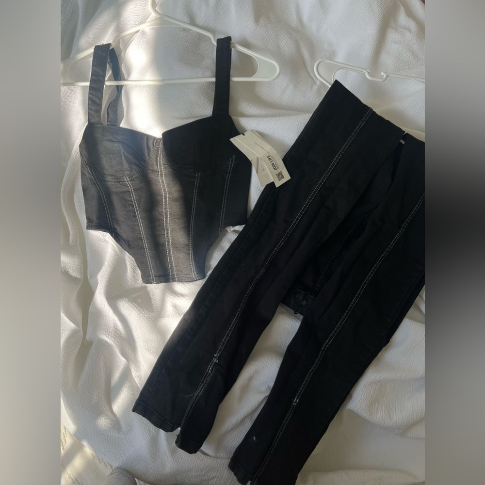 NWT Black Zara Top and Pants set